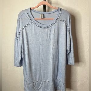 Light Blue Short Sleeve Top 0x